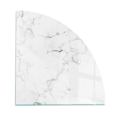 Glass hearth plate quarter Veined marble pattern