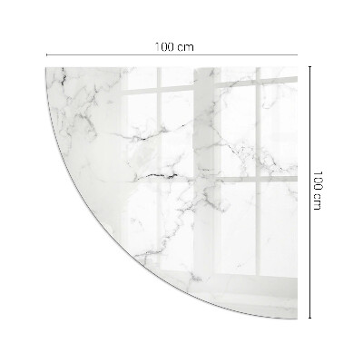 Glass hearth plate quarter Veined marble pattern
