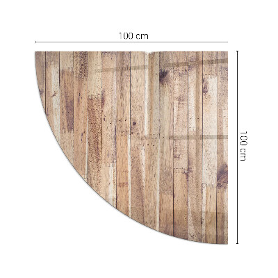 Glass hearth plate quarter Wooden board in the layout