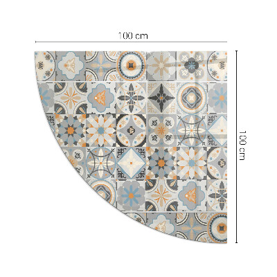 Glass hearth for log burner quarter Mosaic patterns in tiles