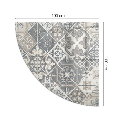Glass hearth plate quarter Decorative mosaic pattern