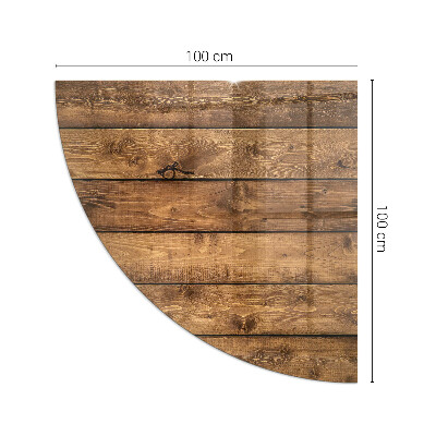 Glass hearth plate quarter Wooden board with grain