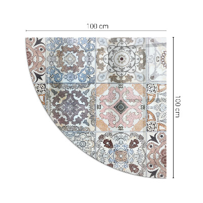 Glass hearth for log burner quarter Mosaic patterns in tiles