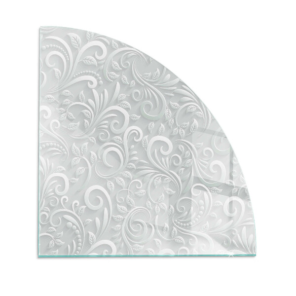 Glass hearth for log burner quarter Elegant plant pattern