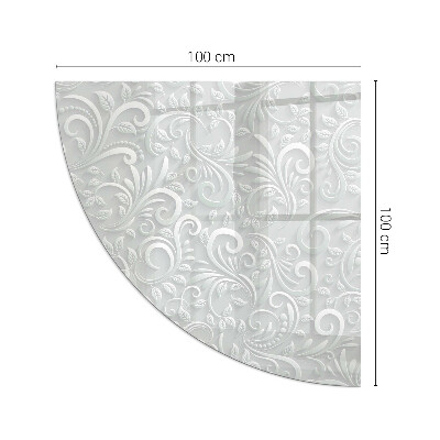 Glass hearth for log burner quarter Elegant plant pattern