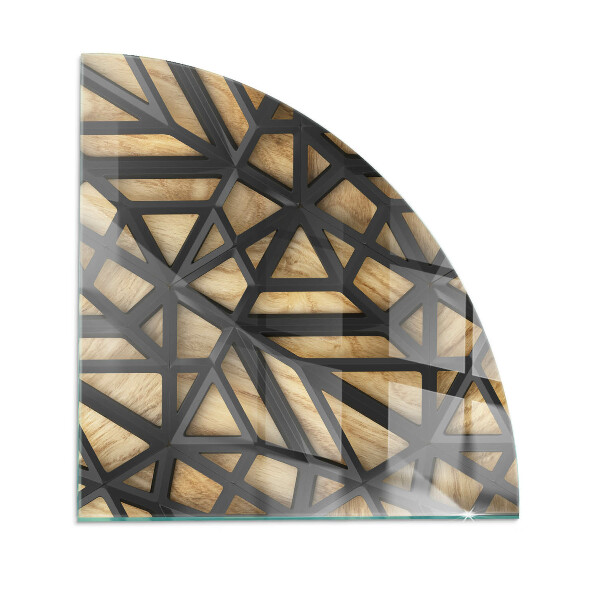 Glass hearth plate quarter Geometry with wood