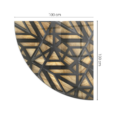 Glass hearth plate quarter Geometry with wood