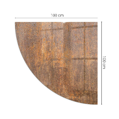 Glass hearth for log burner quarter Rust texture on the background