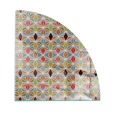 Glass hearth for log burner quarter Polygonal patterns in a grid