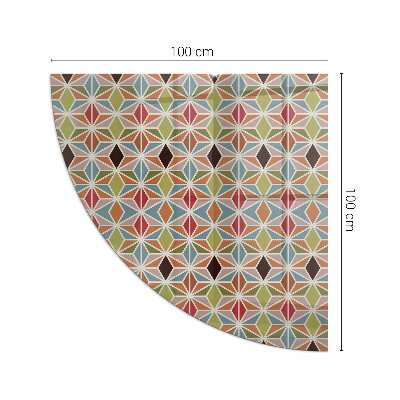 Glass hearth for log burner quarter Polygonal patterns in a grid