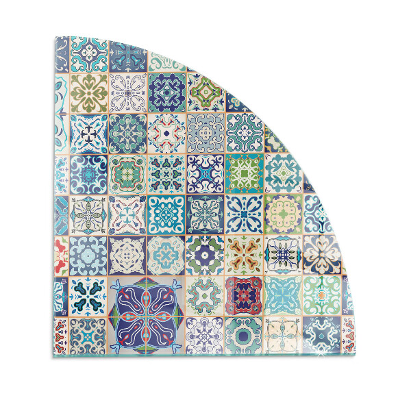 Glass hearth plate quarter Mosaic patterns on tiles