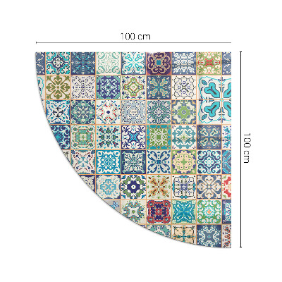 Glass hearth plate quarter Mosaic patterns on tiles
