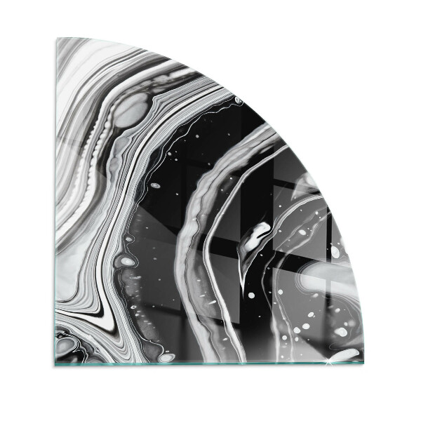 Glass hearth plate quarter Abstract waves and lines