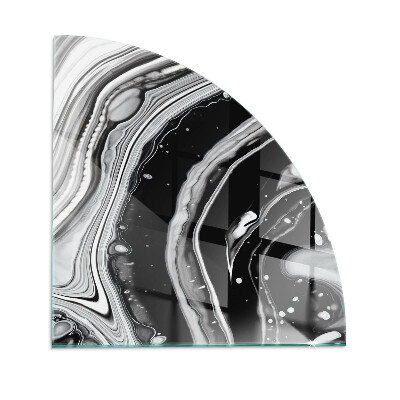 Glass hearth plate quarter Abstract waves and lines