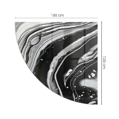 Glass hearth plate quarter Abstract waves and lines