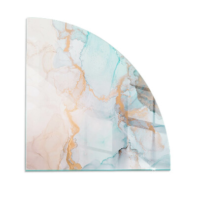 Glass hearth for log burner quarter Abstract fluid pattern