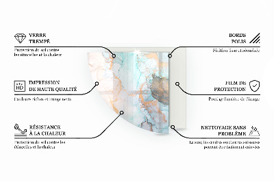 Glass hearth for log burner quarter Abstract fluid pattern
