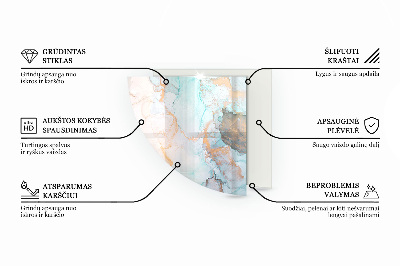 Glass hearth for log burner quarter Abstract fluid pattern
