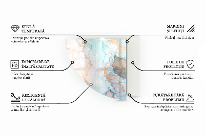 Glass hearth for log burner quarter Abstract fluid pattern