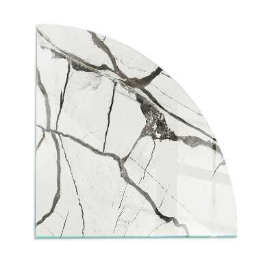 Glass hearth plate quarter Marble Vein Pattern