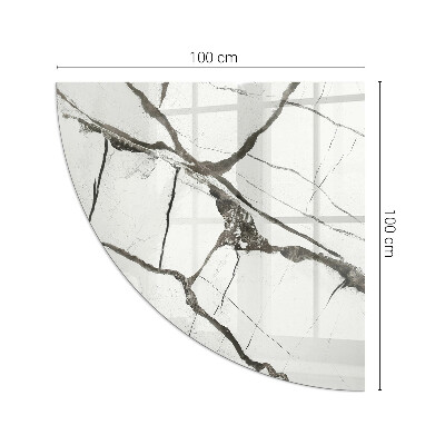 Glass hearth plate quarter Marble Vein Pattern