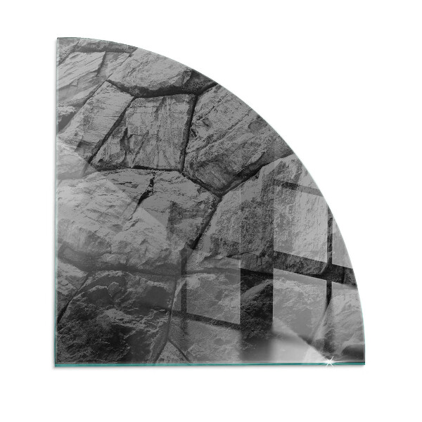 Glass hearth for log burner quarter Natural stone pattern