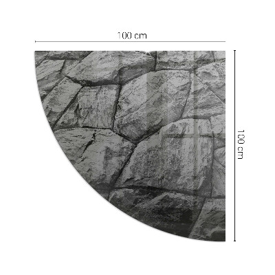 Glass hearth for log burner quarter Natural stone pattern