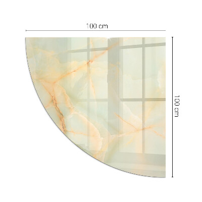 Glass hearth plate quarter Abstract Marble Pattern