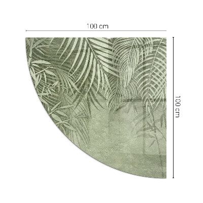 Glass hearth for log burner quarter Tropical leaves in the background