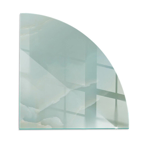 Glass hearth plate quarter Delicate marble pattern