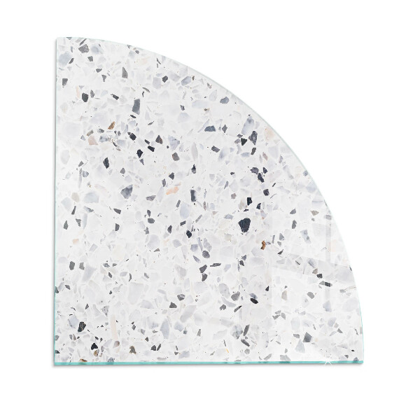 Glass hearth plate quarter Stone pattern with particles