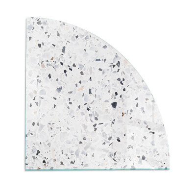 Glass hearth plate quarter Stone pattern with particles