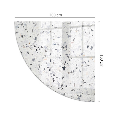 Glass hearth plate quarter Stone pattern with particles