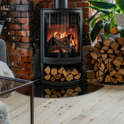 Glass hearth for log burner quarter Color Dark Graphite