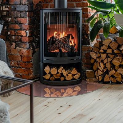 Glass hearth for log burner quarter Color Pink