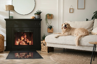 Glass hearth rectangular Natural stone texture