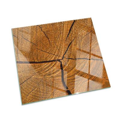 Glass hearth for wood stove rectangular Wood grain in cross section