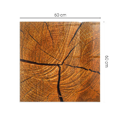 Glass hearth for wood stove rectangular Wood grain in cross section
