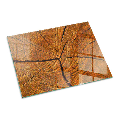 Glass hearth for wood stove rectangular Wood grain in cross section