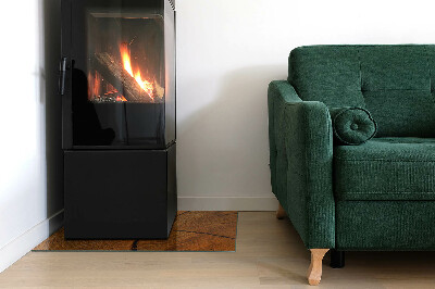 Glass hearth for wood stove rectangular Wood grain in cross section