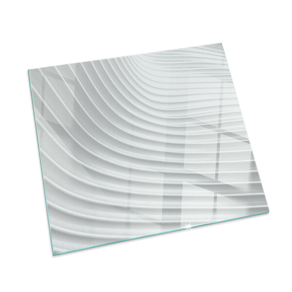 Glass hearth for wood stove rectangular Waves of delicate lines