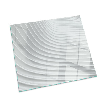 Glass hearth for wood stove rectangular Waves of delicate lines