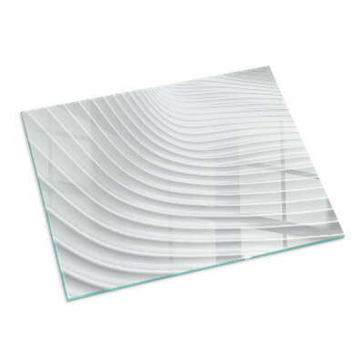 Glass hearth for wood stove rectangular Waves of delicate lines