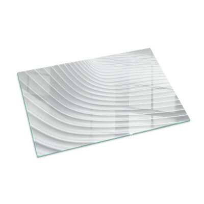 Glass hearth for wood stove rectangular Waves of delicate lines