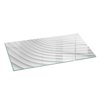 Glass hearth for wood stove rectangular Waves of delicate lines