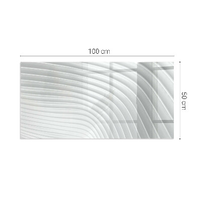 Glass hearth for wood stove rectangular Waves of delicate lines