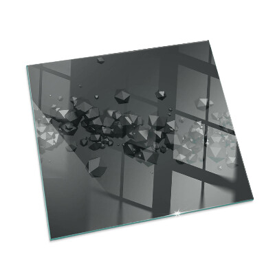 Glass hearth rectangular Abstract Cloud of Solids