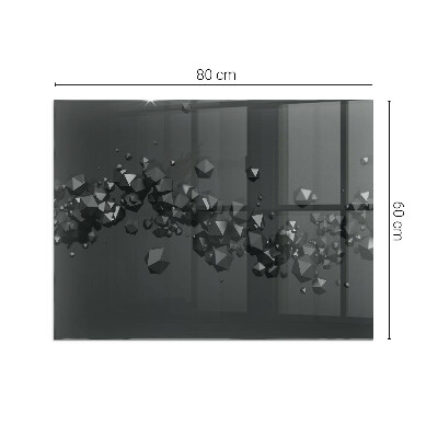 Glass hearth rectangular Abstract Cloud of Solids