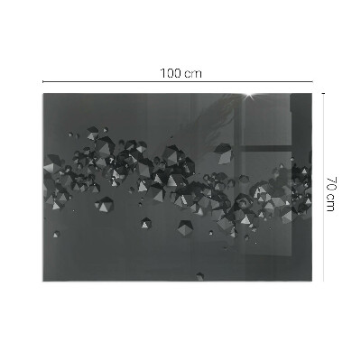 Glass hearth rectangular Abstract Cloud of Solids