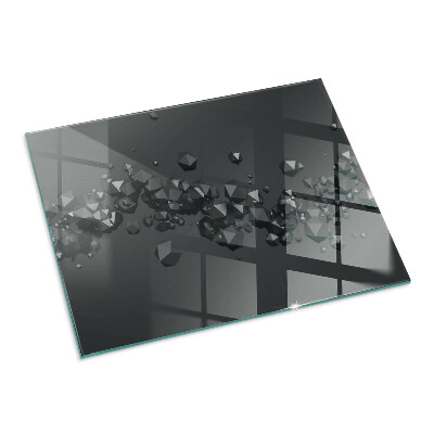 Glass hearth rectangular Abstract Cloud of Solids